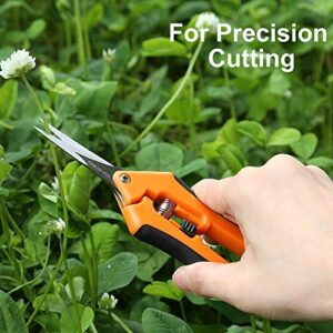 GROWNEER 6 Packs Pruning Shears Gardening Hand Pruning Snips with Straight Stainless Steel Precision Blades