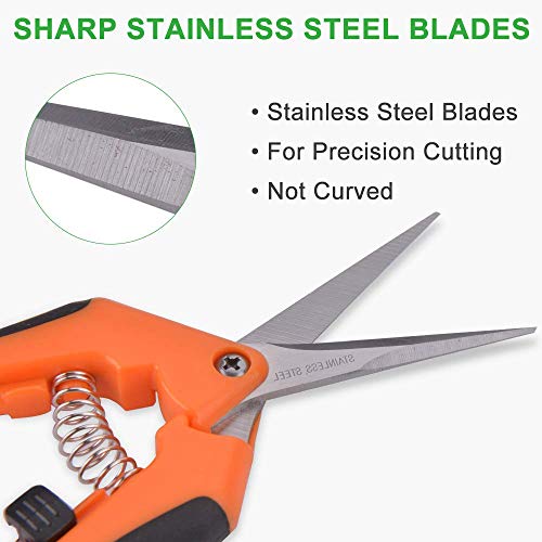 GROWNEER 6 Packs Pruning Shears Gardening Hand Pruning Snips with Straight Stainless Steel Precision Blades