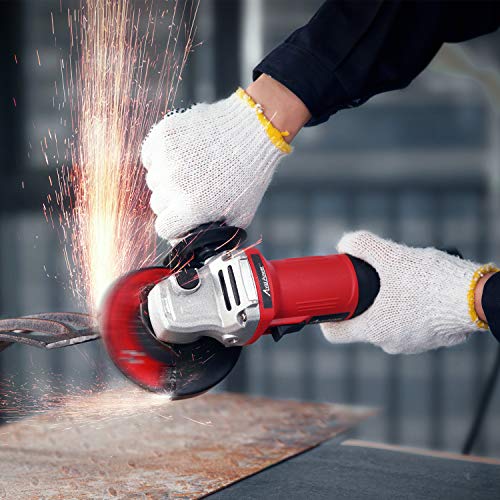 AVID POWER Angle Grinder, 7.5-Amp 4-1/2 inch Electric Grinder Power Tools with Grinding and Cutting Wheels, Flap Disc and Auxiliary Handle for Cutting, Grinding, Polishing and Rust Removal - Red