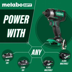 Metabo HPT 18V Cordless Impact Wrench | 225'-LBS of Torque | 1/2" Square Drive | IP56 Compliant | LED Light | 4-Stage Electronic Speed Switch | Brushless | Tool Only - No Battery | WR18DBDL2Q4