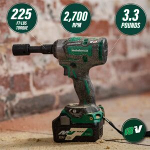 Metabo HPT 18V Cordless Impact Wrench | 225'-LBS of Torque | 1/2" Square Drive | IP56 Compliant | LED Light | 4-Stage Electronic Speed Switch | Brushless | Tool Only - No Battery | WR18DBDL2Q4