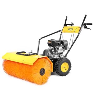 stark usa dirt/debris power sweeper 31" brush broom in clearing path 7hp engine gas walk-behind for leaves, dirt, and gravel