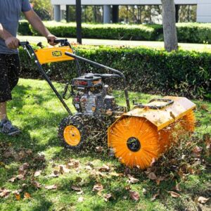 Stark USA Dirt/Debris Power Sweeper 31" Brush Broom in Clearing Path 7HP Engine Gas Walk-Behind for Leaves, Dirt, and Gravel