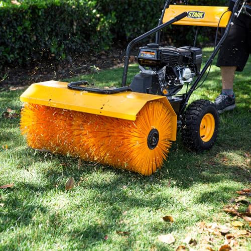 Stark USA Dirt/Debris Power Sweeper 31" Brush Broom in Clearing Path 7HP Engine Gas Walk-Behind for Leaves, Dirt, and Gravel