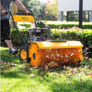 Stark USA Dirt/Debris Power Sweeper 31" Brush Broom in Clearing Path 7HP Engine Gas Walk-Behind for Leaves, Dirt, and Gravel