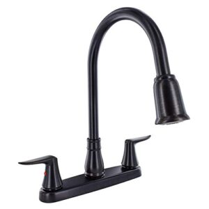 valterra pf221503 faucet 8" deck rubbed bronze hi-arc spout pull-down 2-handle