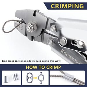 Knoweasy Wire Rope Crimping Tool - Swager and Crimper for Fishing Lines and Aluminum Crimping Loop Sleeves up to 2.2mm, Ideal Wire Rope Crimpr for Cable Crimping and Swaging Projects