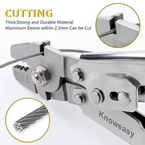 Knoweasy Wire Rope Crimping Tool - Swager and Crimper for Fishing Lines and Aluminum Crimping Loop Sleeves up to 2.2mm, Ideal Wire Rope Crimpr for Cable Crimping and Swaging Projects