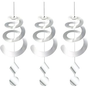 chephon bird spiral spinner reflectors with reflective scare discs - decorative bird scare device to keep birds away like woodpeckers, pigeons and geese - 3 pack with free hooks