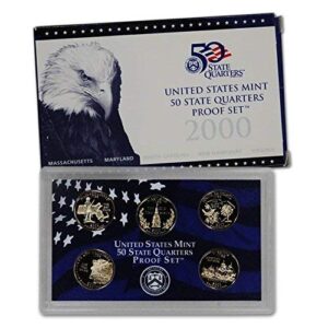2000 s u.s. mint proof state quarter set - 5 coins - ogp original government packaging superb gem uncirculated