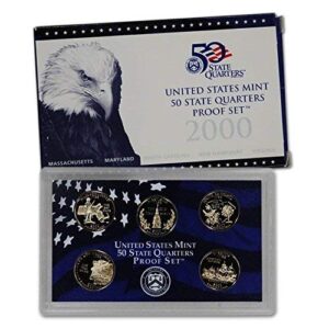 2000 S U.S. Mint Proof State Quarter Set - 5 Coins - OGP Original Government Packaging Superb Gem Uncirculated