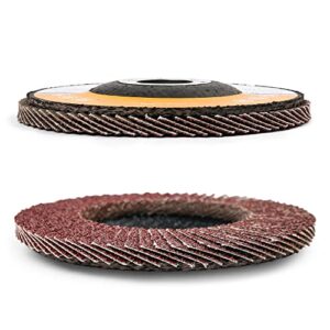 LotFancy Flap Discs 4 1/2 for Angle Grinder, 20PCS, 40 60 80 120 Grit Sanding Disc, 4.5 x 7/8 Inch Grinding Wheels Welding Tools, Aluminum Oxide Abrasive, Type 27