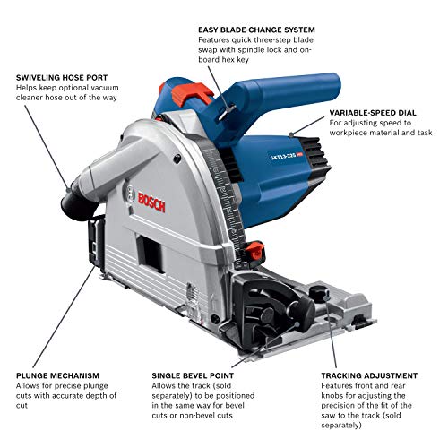 BOSCH Tools Track Saw - GKT13-225L 6-1/2 In. Precison Saw with Plunge Action & Carrying Case