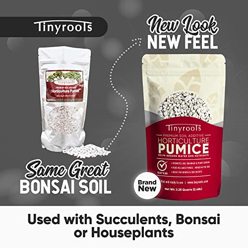 Bonsai Outlet Horticultural Pumice for Plants - Tinyroots Succulents, Cactus, Bonsai Plants - 100% Pure Bonsai Pumice Rocks, 1/4 inch Soil Additive, 2 Quarts