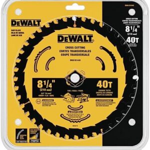 DEWALT Circular Saw Blade, 8 1/4 Inch, 40 Tooth, Cross Cutting (DWA181440)