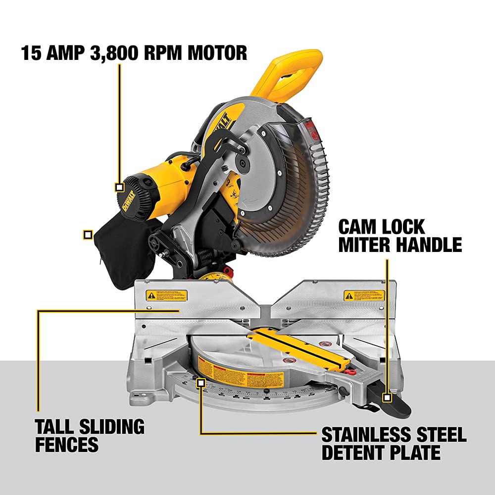 DEWALT Miter Saw, Double-Bevel, Compound, 12-Inch, 15-Amp (DWS716)