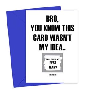 Funny Will You Be My Best Man Scratch Off Card for Him, Proposal Card For Brother, Best Friend, Cousin, Son, Nephew from Bride and Groom (Funny Groomsman2) (Funny Best Man2)