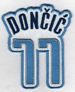 luka doncic #77 patch - jersey number embroidered diy sew or iron-on patch usa seller