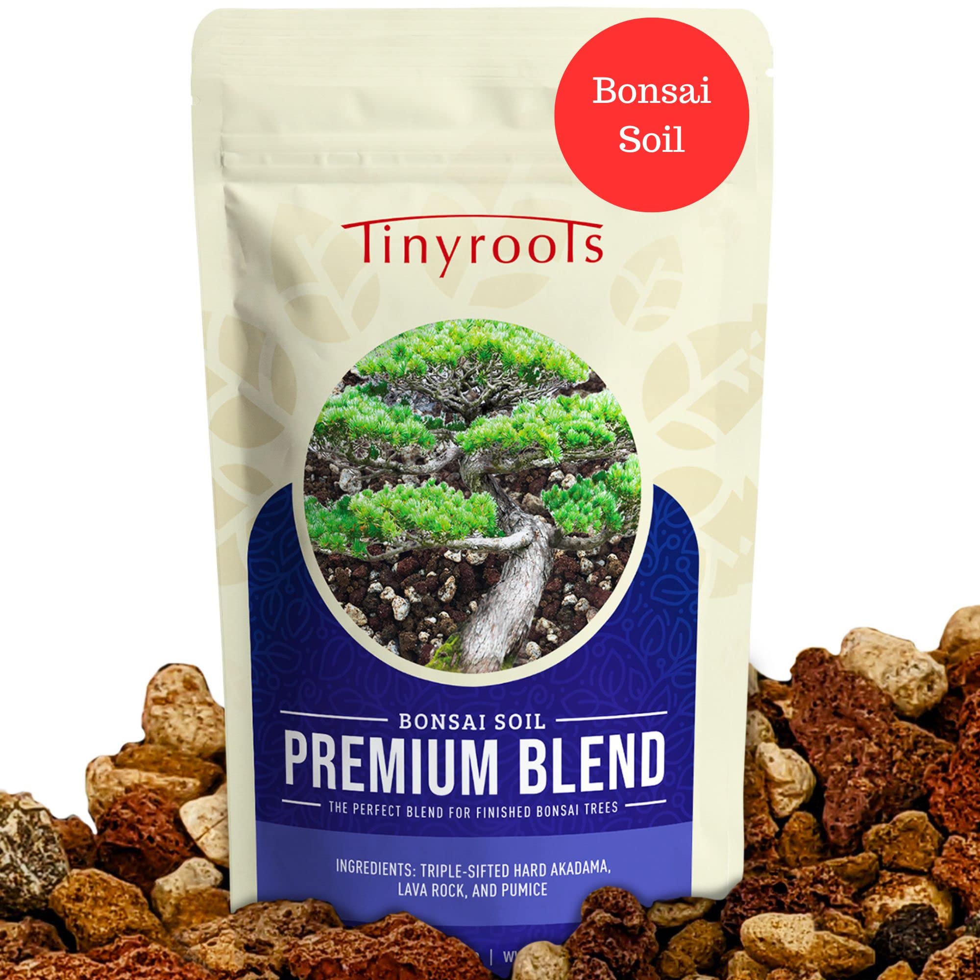 Bonsai Outlet Premium Bonsai Soil - Tinyroots 2.25 Quart Soil Blend for Finished Bonsai, Ideal for Water Retention and Root Development, Made from Genuine Akadama, Red Lava Rock and Pumice