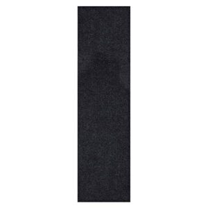 Scrape Rib Solid Design Non-Slip Rubberback 3x10 Indoor/Outdoor Waterproof Runner Rug for Hallway, Kitchen, Living Room, Garage, Patio, 2'7" x 9'10", Black