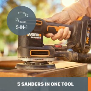 WORX WX820L 20V Power Share Sandeck 5-in-1 Cordless Multi-Sander (Battery & Charger Included)