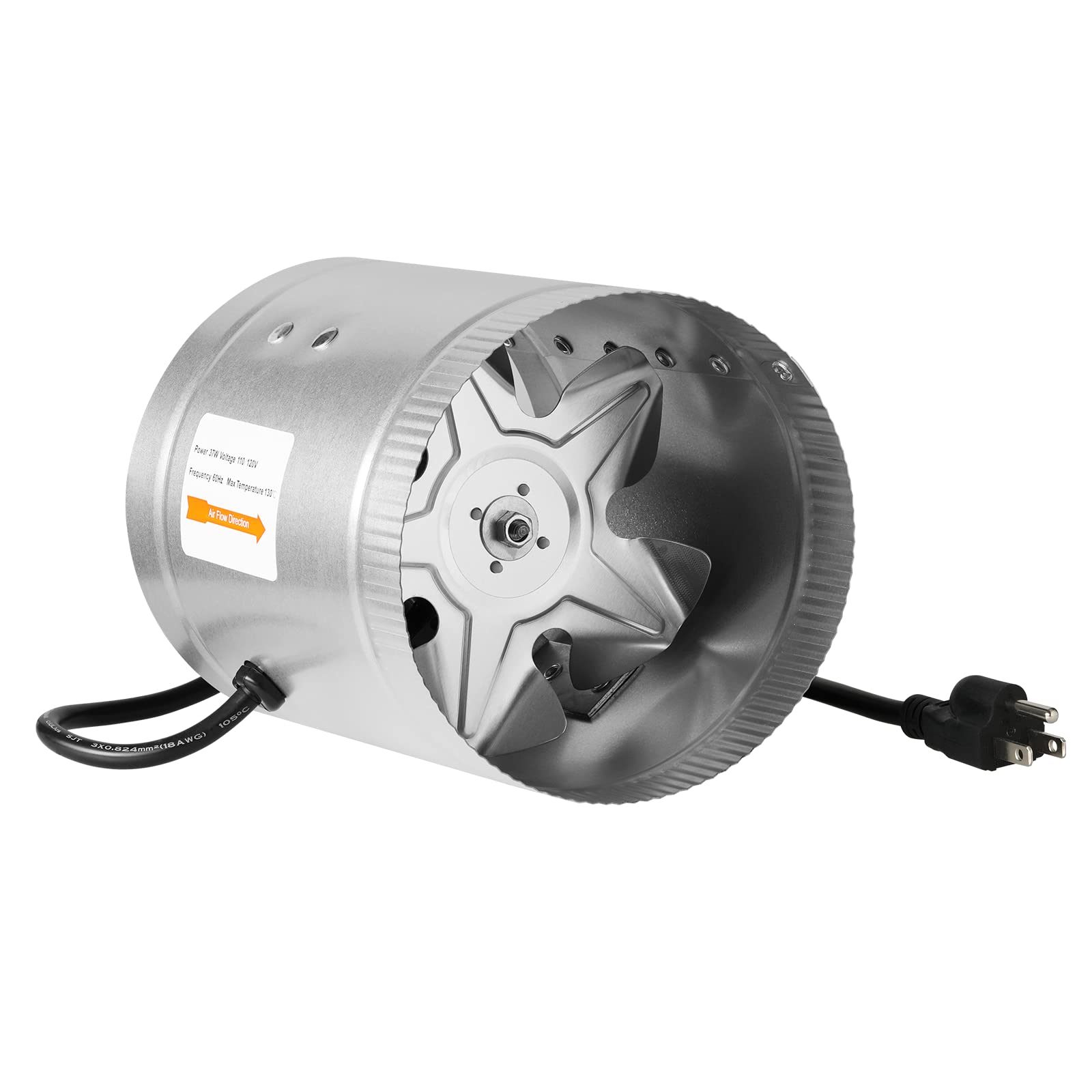 iPower 6 Inch 240 CFM Inline Duct Fan with Low Noise, Booster Exhaust for HVAC Ventilation in Grow Tent, Basements, Bathrooms and Kitchens