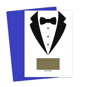 Tuxedo Will You Be My Junior Groomsman Scratch Off Card, Proposal Card for Brother, Nephew, Friernd, Godson, Son, from Bride and Groom (Tux Usher) (Tux Jr. Groomsman)