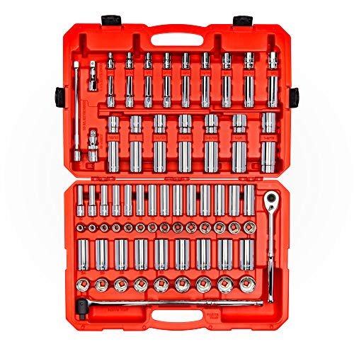 TEKTON 1/2 Inch Drive 6-Point Socket and Ratchet Set, 83-Piece (3/8 - 1-5/16 in., 10-32 mm) | SKT25302