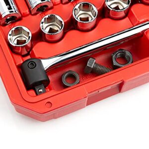 TEKTON 1/2 Inch Drive 6-Point Socket and Ratchet Set, 83-Piece (3/8 - 1-5/16 in., 10-32 mm) | SKT25302