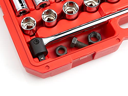 TEKTON 1/2 Inch Drive 6-Point Socket and Ratchet Set, 83-Piece (3/8 - 1-5/16 in., 10-32 mm) | SKT25302