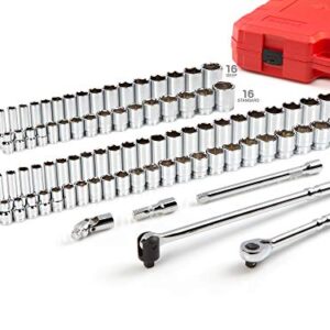 TEKTON 1/2 Inch Drive 6-Point Socket and Ratchet Set, 83-Piece (3/8 - 1-5/16 in., 10-32 mm) | SKT25302