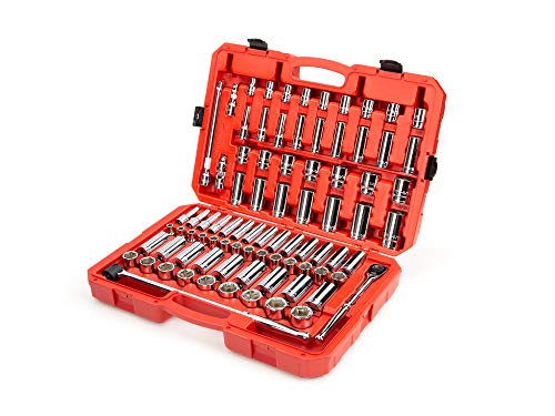 TEKTON 1/2 Inch Drive 6-Point Socket and Ratchet Set, 83-Piece (3/8 - 1-5/16 in., 10-32 mm) | SKT25302