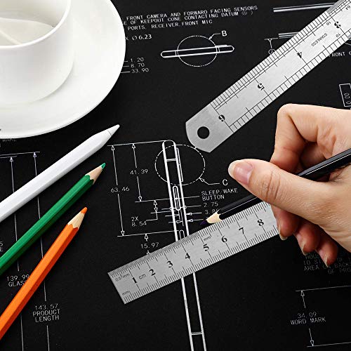 6 Inch Stainless Steel Ruler Flexible Aluminum Ruler for Excellent Precision and Accuracy 2 Pack.