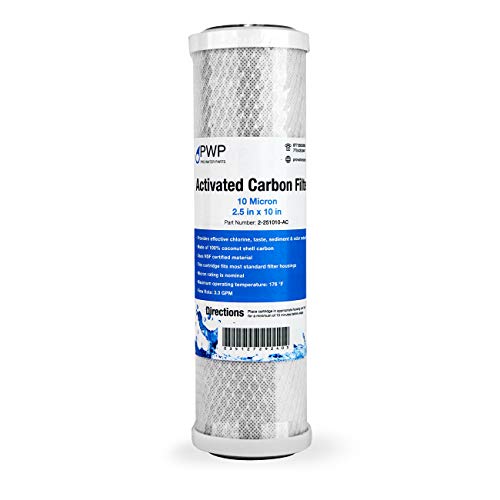 Activated Carbon CTO Water Filter Cartridge Standard 2.5 x10" 10 Micron 4 pack