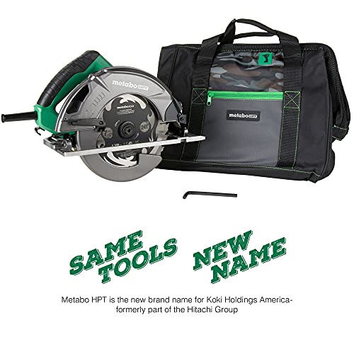 Metabo HPT 7-1/4-Inch Circular Saw Kit | 6,000 Rpm, 15-Amp Motor | Integrated Dust Blower | 24T Premium Framing/Ripping Blade | Single Handed Bevel Adjustment | C7SB3