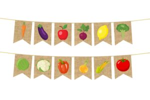 swanky party box | farm party produce stand | cardstock vegetables banner