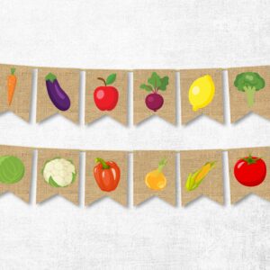 Swanky Party Box | Farm Party Produce Stand | Cardstock Vegetables Banner