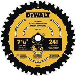 dewalt circular saw blade, 7 1/4 inch, 24 tooth, wood cutting (dwa171424)