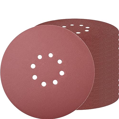 SACKORANGE 30 Pack 9 Inch 8 Hole 240 Grits Drywall Sanding Discs - Premium Sandpaper Discs with Hook & Loop Backing, Fast Cutting Aluminum Oxide Abrasive - for 9" Drywall Power Sander, Sand Wood