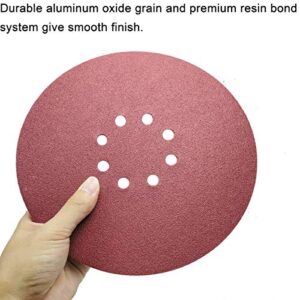 SACKORANGE 30 Pack 9 Inch 8 Hole 240 Grits Drywall Sanding Discs - Premium Sandpaper Discs with Hook & Loop Backing, Fast Cutting Aluminum Oxide Abrasive - for 9" Drywall Power Sander, Sand Wood