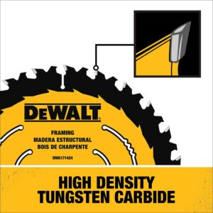 DEWALT Circular Saw Blade, 6 1/2 Inch, 24 Tooth, Framing (DWA161224)