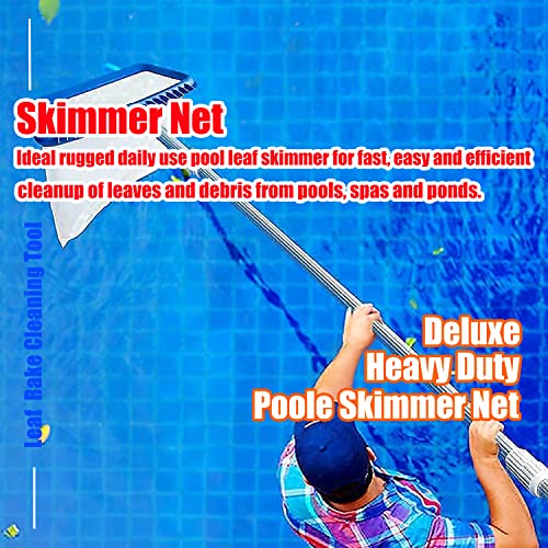 katikies Daveyspa Pool Skimmer Net,Ultra Fine Mesh Rake, Swimming Pool Leaf Skim Net for Cleaning Silt, Sand, Pollen,Bugs (20 Inches-White)