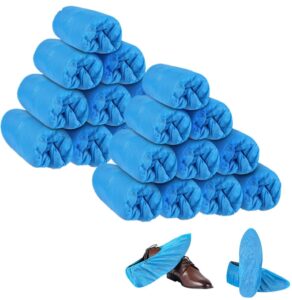 hoeaas 200 pack shoe covers for indoors,waterproof shoe covers, disposable non slip durable recyclable boot cover shoe protectors covers for construction,home,floor carpet protection,one size fits all