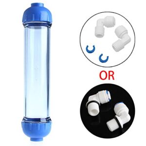 DYEY Replacement Water Filter Housing Fill Shell Filter Tube Transparent Reverse Osmosis,Two Open Ends, Refillable Inline Filter Reverse Osmosis(1 Pack)