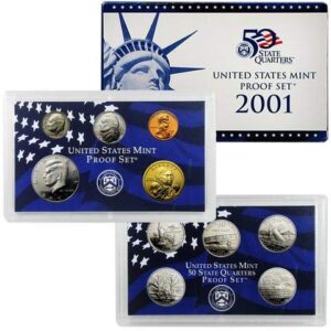 2001 s united states mint 10 coin clad set various us mint proof