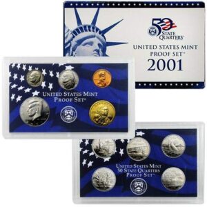 2001 S United States Mint 10 Coin Clad Set Various US Mint Proof