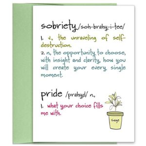 Recovery Cards - Sobriety Greeting Card - Sober Anniversary Cards - Motivation Cards for AA Recovery - Sober Cards - Alcoholic Recovery - Card and Envelope Set - Blank inside