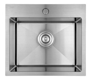 starstar 19.75 x 16.75 inch drop-in topmount 304 stainless steel single bowl bar/kitchen/laundry/yard/office sink (without grid)