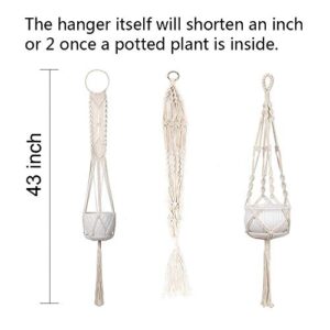 ZOUTOG Macrame Plant Hanger Indoor, Set of 4 Indoor Hanging Planter, Handmade Hanging Plant Holder - 43 Inch, 4 Legs