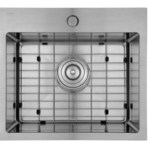 Starstar 19.75 x 16.75 inch Drop-in Topmount 304 Stainless Steel Single Bowl Bar/Kitchen/Laundry/Yard/Office Sink (With Grid)